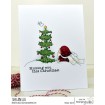 BUNDLE GIRL with a CHRISTMAS TREE and a BIRDIE rubber stamp